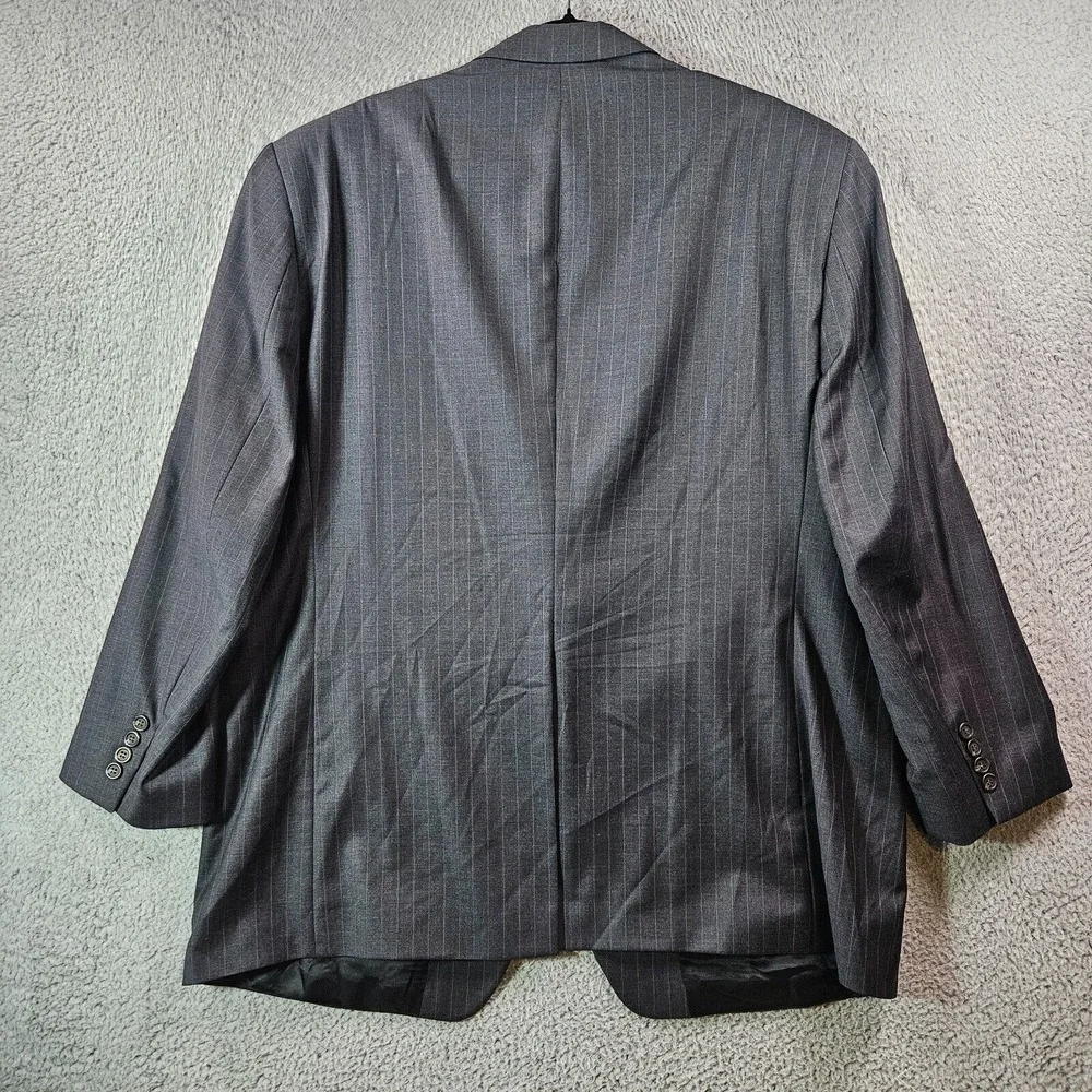 Lauren Ralph Lauren 48R Wool Suit‎ Blazer Sport Coat Men Gray Pinstriped